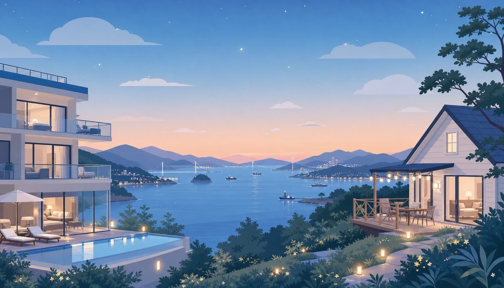 여수 밤바다 근처 숙소 고를 때 알아두면 좋은 것들 - 오션뷰 호텔과 펜션, 어떤 기준으로 비교할까
